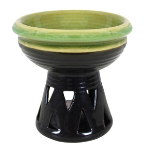 Black & Deep Green Bowl Melt/Oil Burner 14cm