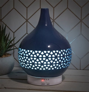 Colour Changing Ceramic Aromatherapy Humidifier Diffuser - Blue 20cm