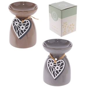 ceramic hanging heart wax melter oil burner tea light holder