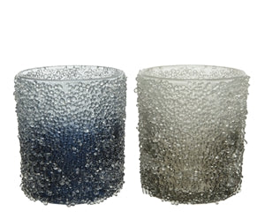 Winter Ice Effect TeaLight Holders (silver or blue)