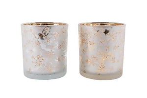christmas fairy tealight holder, candle holder, christmas, gift candle accessory, glass, 2 designs