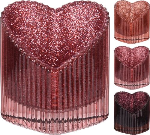 Heart Shaped Ridged Tlight Holder