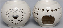 Load image into Gallery viewer, Ceramic OIl/Wax burner with heart cut out design