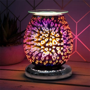 purple hearts touch sensitive light aroma wax melt oil burner electric gift