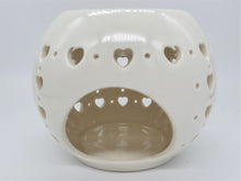 Load image into Gallery viewer, Ceramic OIl/Wax burner with heart cut out design