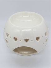 Load image into Gallery viewer, Ceramic OIl/Wax burner with heart cut out design